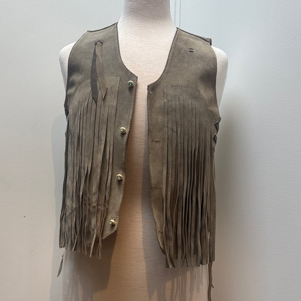 VINTAGE SUEDE FRINGED VEST